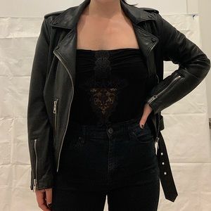 Strapless Black Top with Lace Cutout Design